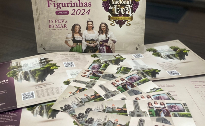 Festa da Uva disponibiliza 8.300 álbuns de figurinhas alusivos ao evento para escolas municipais de Caxias do Sul 